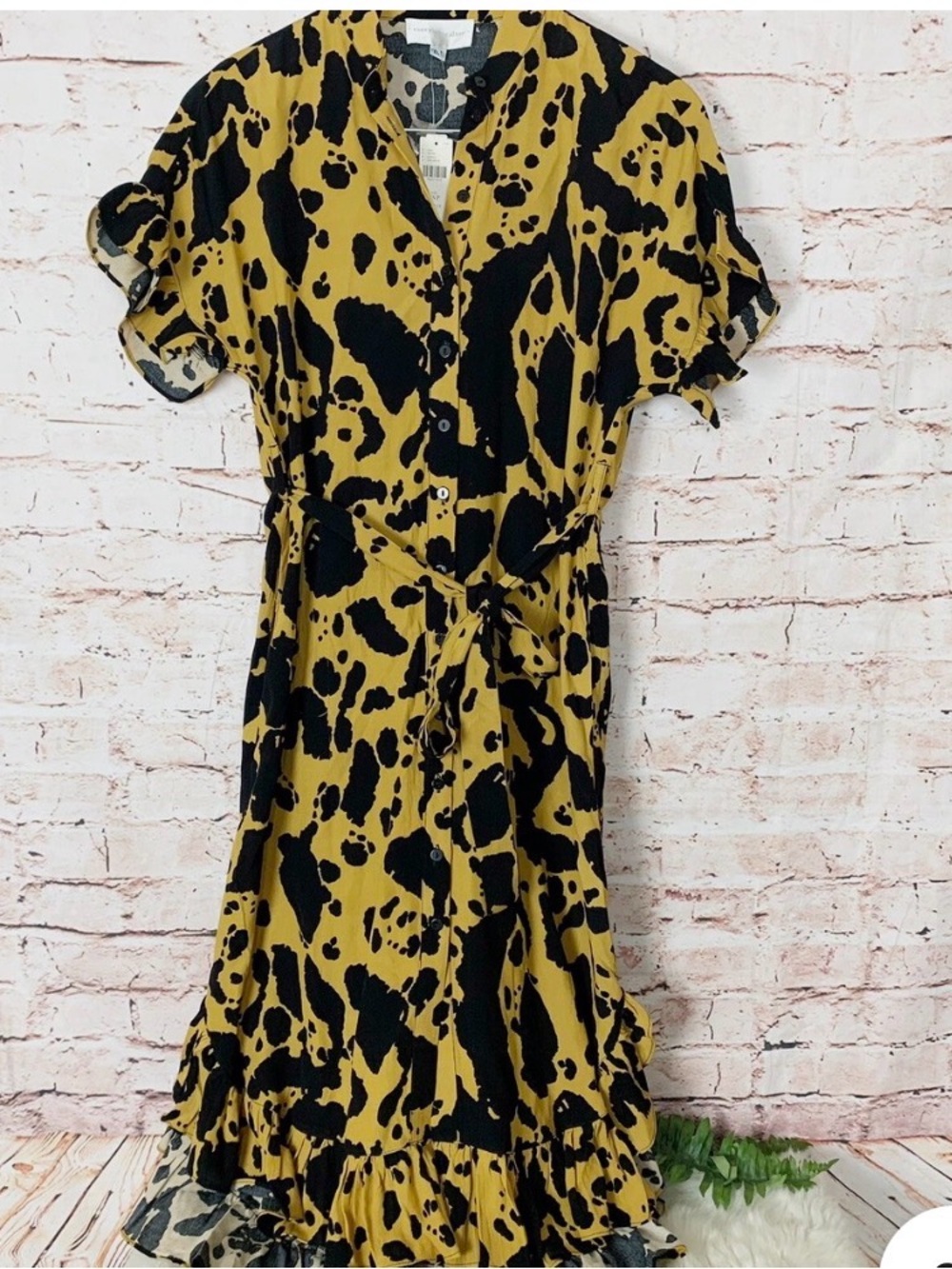 Corey Lynn Calter Ruffled Maxi Shirt Dress XS never been worn
